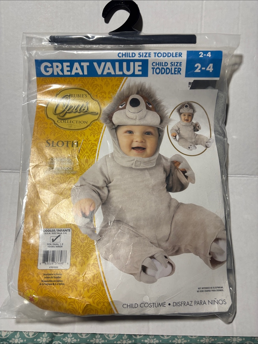 Rubie's Toddler Sloth Costume - Gray